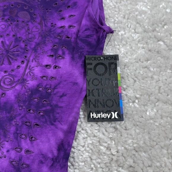 Hurley Ginger Skull Cut Out Tank Purple NEW - Picture 4 of 10